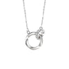 Double Mobius Circle Necklace in Sterling Silver