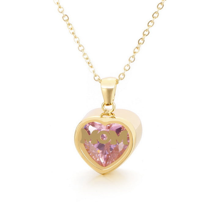 Personalized  Heart Cut Pendant Necklace For Mom