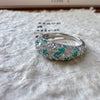 White & Paraiba Tourmaline Wedding Band in Sterling Silver