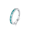 2PCS Round Cut Paraiba Tourmaline Bridal Set Rings in Sterling Silver