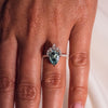 Vintage Rose Gold Pear Cut Paraiba Tourmaline Engagement Ring