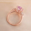 Three Stone Pear Cut Pink Stone Engagement Ring