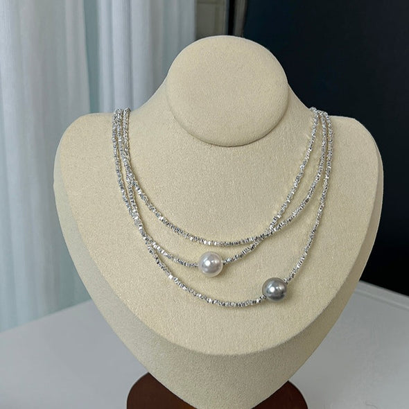 Elegant Pearl Necklace in Sterling Silver