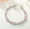 Radiant Cut Pink Gemstone Tennis Bracelet in Sterling Silver