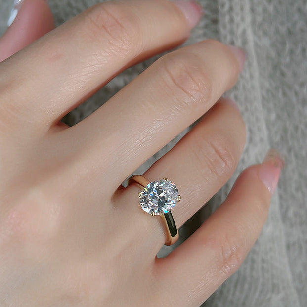 Thin Band Design Oval Cut Engagement Ring  Engagement Ring