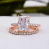 Sale | 2PCS Radiant Cut Engagement Ring Set In Sterling Silver