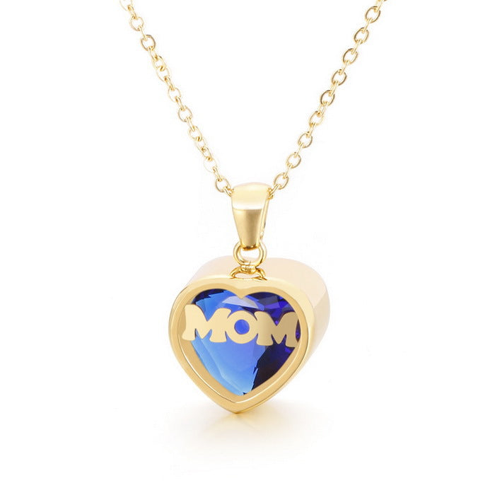 Personalized  Heart Cut Pendant Necklace For Mom