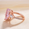 Pink Pear Cut Three Stone Sterling Silver Engagement Ring