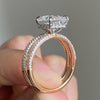 2Pcs Princess Cut  Pave Bridal Ring Set in Sterling Silver