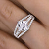 Sparkling Princess Cut Engagement Ring In Sterling Silver