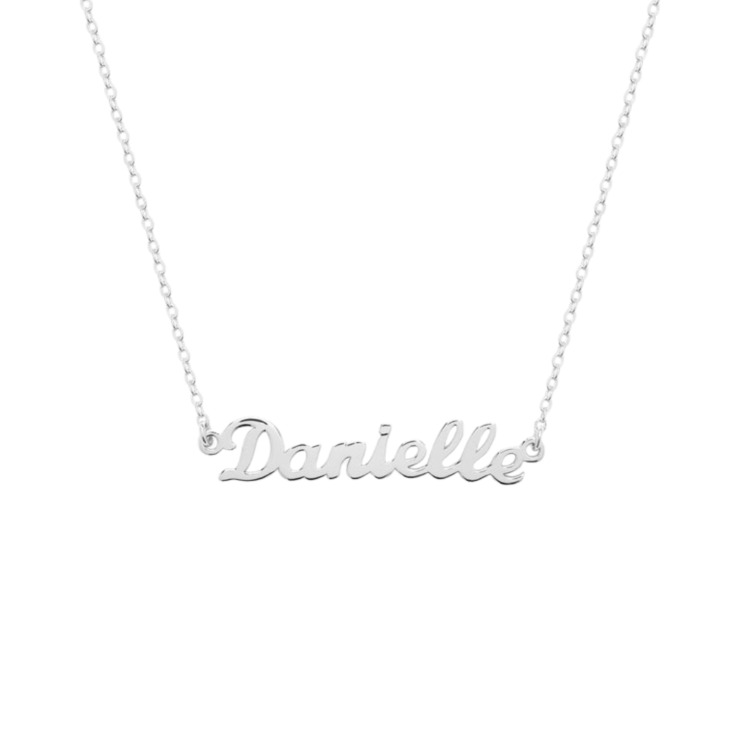 Custom Sterling Silver Name Necklace – Personalized Gift with Box Chain in Silver, Gold or Rose Gold