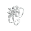 Snowflake Design Adjustable Size Ring in Sterling Silver