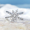 Snowflake Design Adjustable Size Ring in Sterling Silver