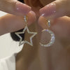 Asymmetrical Star & Moon Hoop Earrings