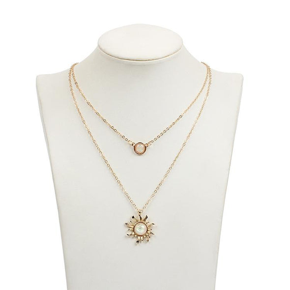 Sunflower Opal Layered Necklace