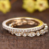 2pcs Golden Tone Art Decor Eternity Stackable Wedding Band