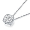 2.0ct Halo Cushion Cut Pendant Necklace