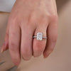 Sale | Radiant Cut Classic 4 Prong Half Eternity Sterling Silver Engagement Ring