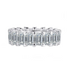 Eternity Emerald Cut Sterling Silver Wedding Band