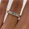 Dainty Golden Tone Emerald Cut Sterling Silver Wedding Band