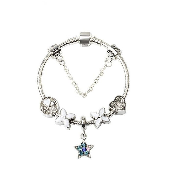 Star of Ocean Flower Heart Alloy Charm Bracelet