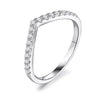 Curved Half Eternity Sterling Silver Wedding Band