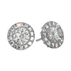 Round Cut Halo 925 Sterling Silver Stud Earrings