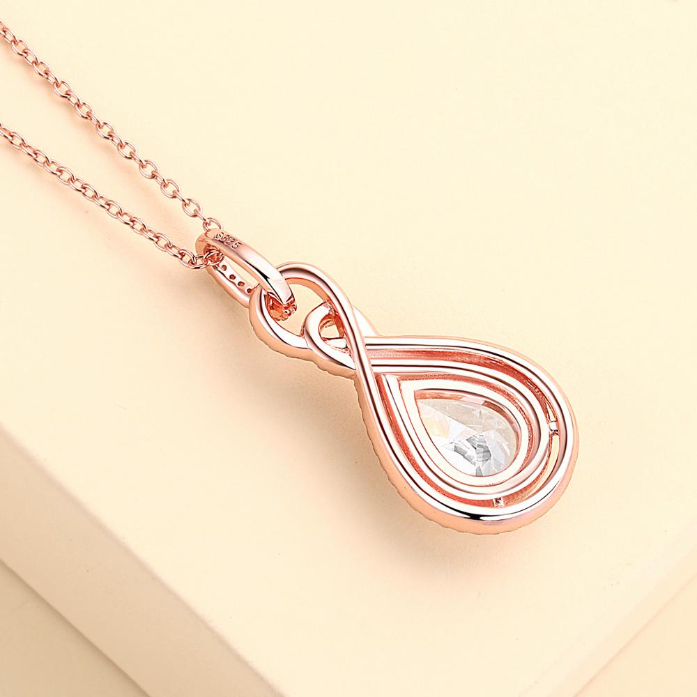 Halo Pear Cut Infinity Pendant Necklace