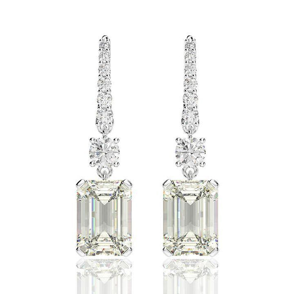 Emerald Cut Drop Earrings