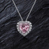 Halo Heart Cut Pink Pendant Necklace