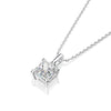 Mossanite Princess Cut Sterling Silver Pendant Necklace