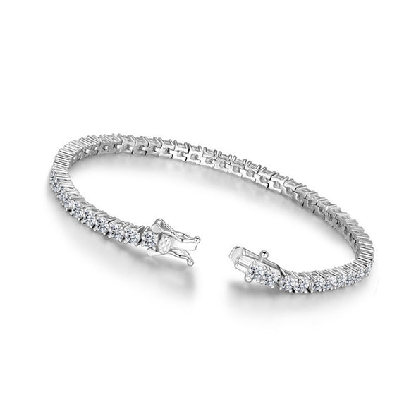 Shinning Classic 4mm Tennis Bracelet In Sterling Silver