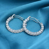 Classic Sterling Silver Round Cut Hoop Earrings