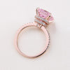 Rose Golden Pink Cushion Cut Halo Engagement Ring