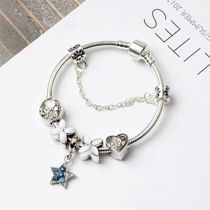 Star of Ocean Flower Heart Alloy Charm Bracelet