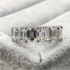 Eternity Emerald Cut Sterling Silver Wedding Band