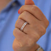 Rose Golden Tone Emerald Cut Eternity Sterling Silver Wedding Band