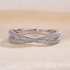 X Criss Cross & Twist Infinity Sterling Silver Wedding Band Set