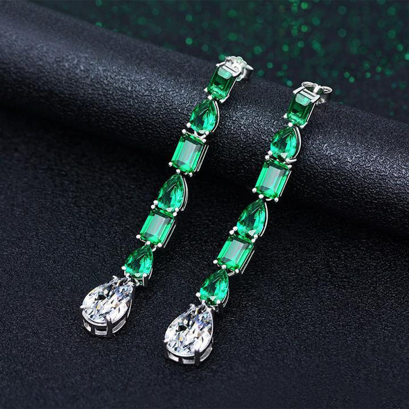 Ethnic Style Green Drop Earrings