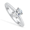 Oval Cut Solitaire Ring In Sterling Silver