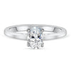 Oval Cut Solitaire Ring In Sterling Silver