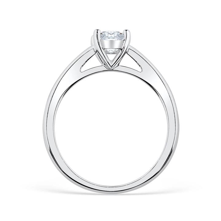 Oval Cut Solitaire Ring In Sterling Silver