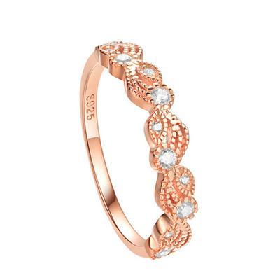 Vintage Rose Golden Leaf & Vine Stackable Ring