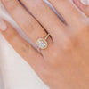 Luxury Golden Tone Halo Oval Cut Sterling Silver Engagement Ring