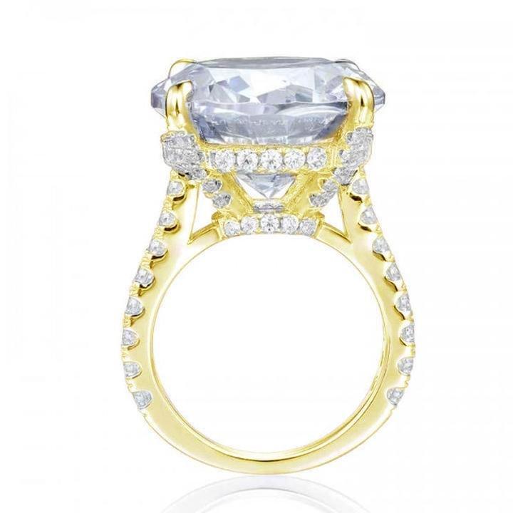 8.0ct Sterling Silver Solitaire Engagement Ring