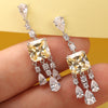 Luxury Yellow Radiant Cut Gem Sterling Silver Drop Earrings