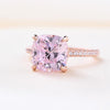 Rose Golden Pink Cushion Cut Halo Engagement Ring