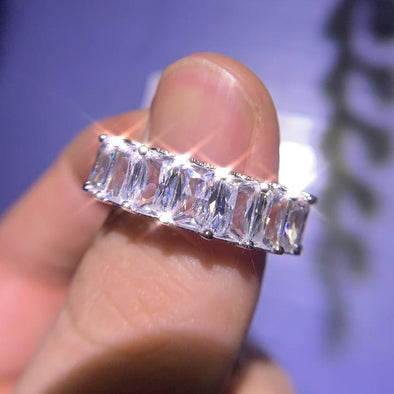 Stunning Princess Cut Eternity Wedding Band