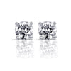 Round Cut 2.0ct Double Under Halo Diamond Stud Earrings