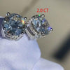 Round Cut 2.0ct Double Under Halo Diamond Stud Earrings